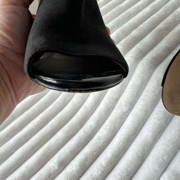 Calvin Klein Nastassia Suede Leather D'orsay Cutout Peep Toe Bootie Heels US 10 - Picture 14 of 15